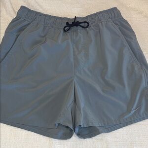 Nike Gray Elastic-Waist Athletic Shorts